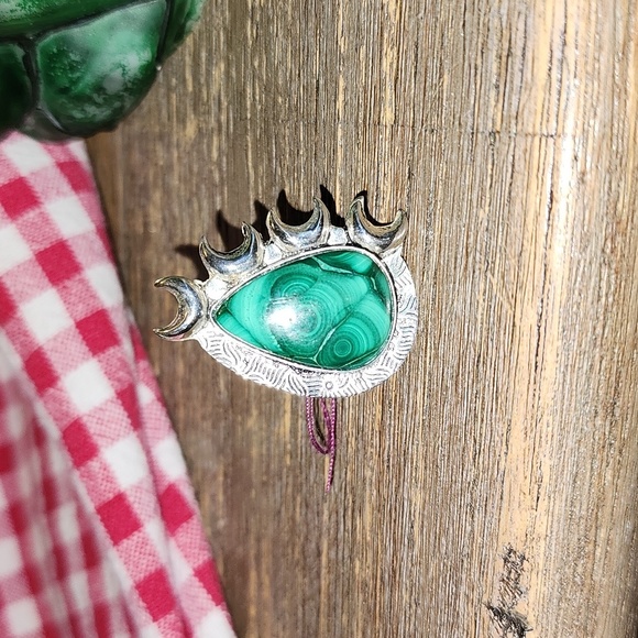 New Sterling silver Malachite ring size 8 - Picture 8 of 8